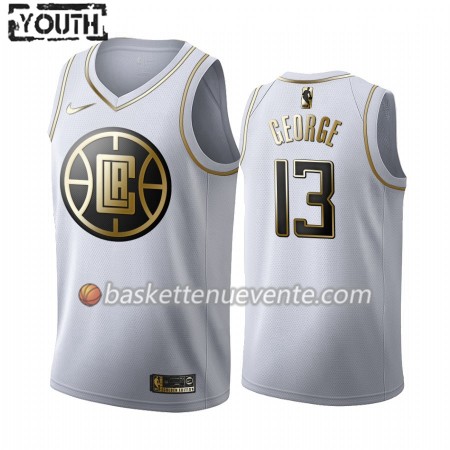 Maillot Basket Los Angeles Clippers Paul George 13 2019-20 Nike Blanc Golden Edition Swingman - Enfant